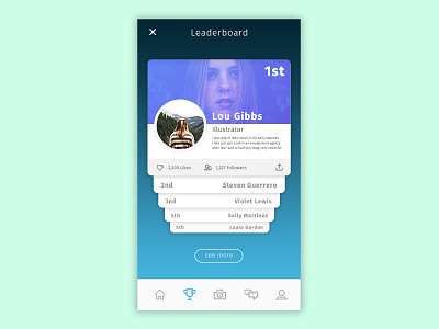 Daily Ui Challenge - #019 Leaderboard 019 app cards dailyui leaderboard list ranking ui