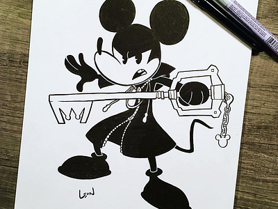 King Mickey analog art disney illustration inktober king mickey kingdom hearts