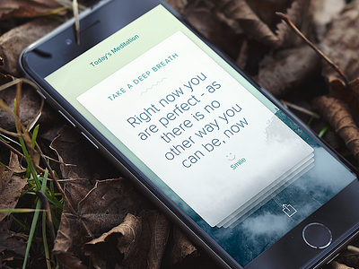 7 Second Meditation: Daily Mindfulness Reminders & Affirmations iphone app meditation minimal minimal app design simple