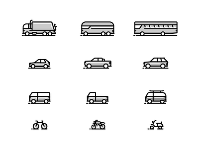 Iconic Vehicles of Cape Town cape town city icon illustration line local set south africa transport vehicles