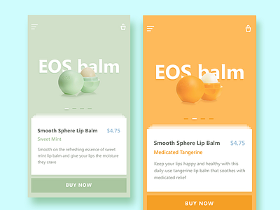 EOS balm #1 app buy market mobile product shop ui