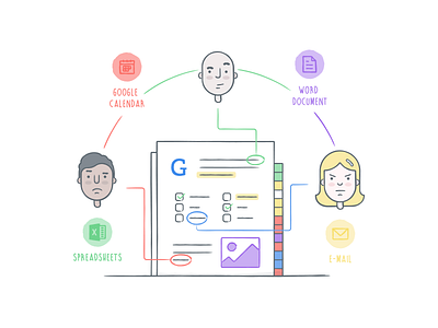 Content chaos collaboration content feedback illustration messy users