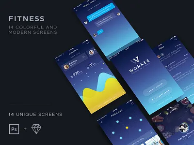 AON UI kit app fitness interface ios marketme mobile music professional ui ux webdesign