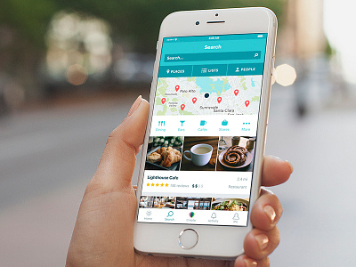 Smap Search Page app filter icons iphone location map navigation pin search social ui ux