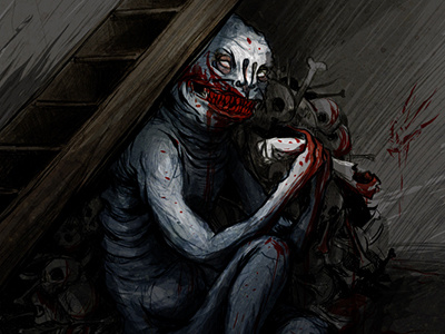 Rawhead & Bloody Bones art digital fantasy folklore horror illustration monster