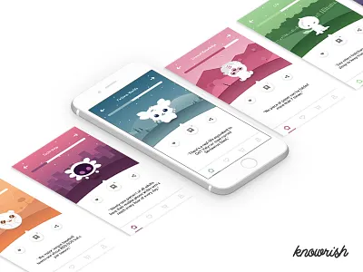 Knowrish - A funny Interesting facts Application app illlustration ios iphone ui ux