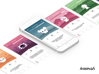 Knowrish - A funny Interesting facts Application app illlustration ios iphone ui ux