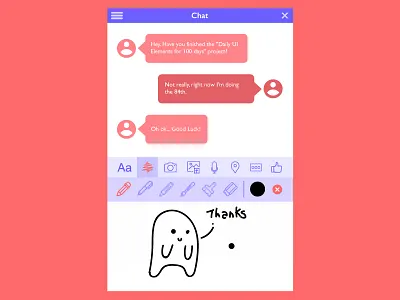 Day 084 - Doodle Message daily ui doodle message user interface