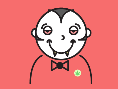 Weedpire. character design graphic halloween happy illustration illustrator vampire vector weed
