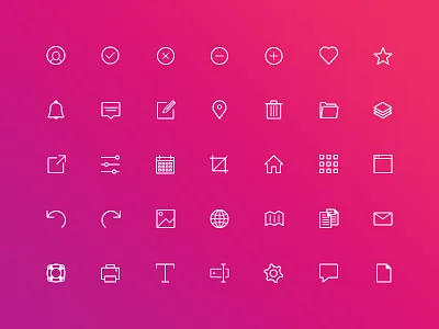 Icons Dribbble icon set icons line icons ui