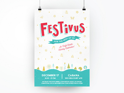 Festivas Poster banner christmas design holiday illustration layout lettering poster print snow typography web
