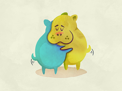 Huggin' Hippos childrens book cute hug love tender