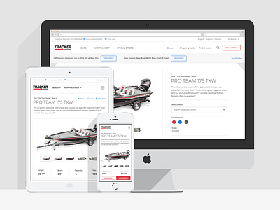 Tracker Website boats e commerce fishing ui ux web design website