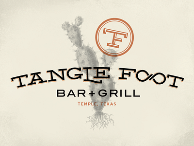 Tangle Foot Bar & Grill bar cactus grill ligature restaurant rustic stamp texas