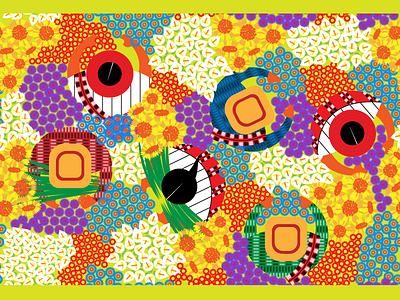 Bird's Eye Guatemalan Pattern birds eye colorful design flowers folklore guatemala indigenous maya orchid pattern sunflower traditional