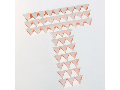 20160830-T paper pink sculpture t triangle typography