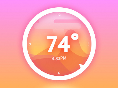 Clock + Thermometer app clock dailyui guage illustration meter temperature thermometer time weather