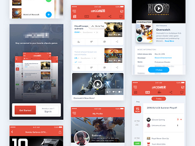 Game News & Esports App app article esports gamer games ios news sketchapp ui ux