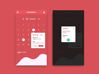Calendar app calendar date design ios iphone message popup red tooltip ui ux