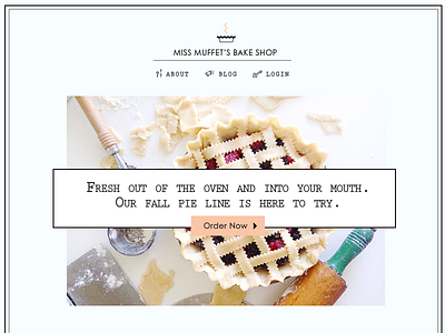 Pie Shop Website bakery cooking homepage pie ui ui design ux design vintage web design