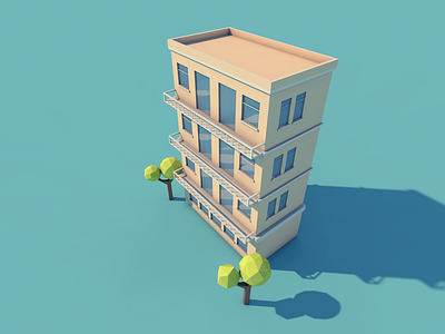 The Apartment building c4d isometric model