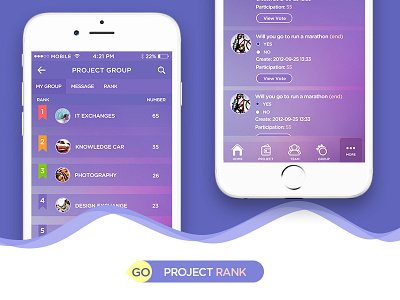 PROJECT & PANK app ui