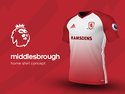 Middlesbrough Home Shirt by adidas adidas football jersey kit middlesbrough premier league soccer