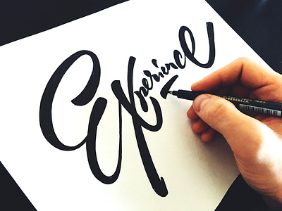 Experience calligraphy custom daily experience flow handwritten lettering script sketch type