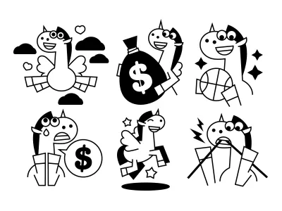 >_^_< bw illustartion unicorn