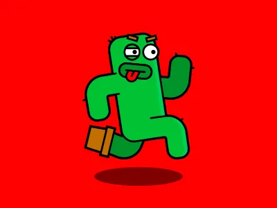 Cactusguy 2d cactus emoji sticker vector