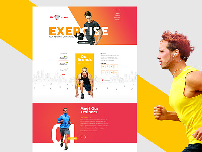 Fitness centre website design homepage landing ui ux website design