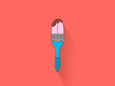 Flat chocolate tongue paint brush art brush chocolate concept design dribbble flat idea shadow tongue