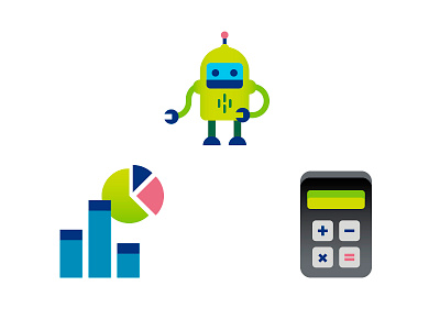 Three little things 3 calculator diagram robot things three