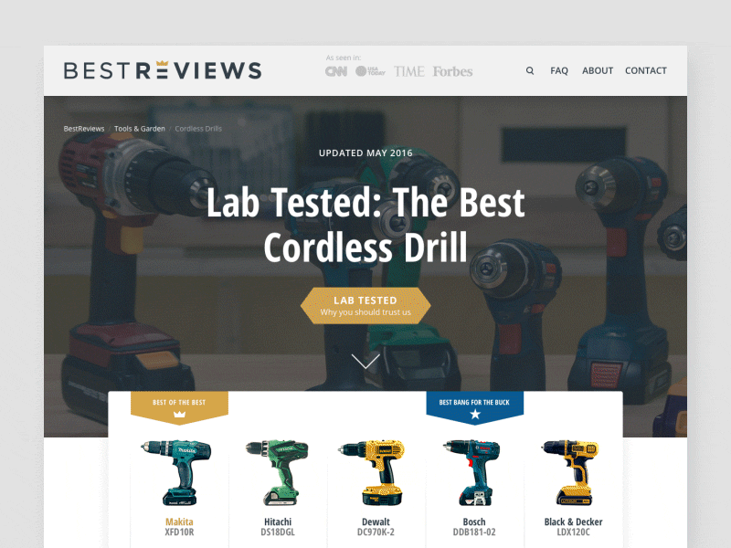 Product Page for BestReviews interface ui ux web webdesign website