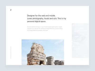 F header hero landing page minimal one page photography website white wordpress