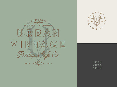 Urban Vintage boutique brooklyn cafe coffee device identity logo monogram typography