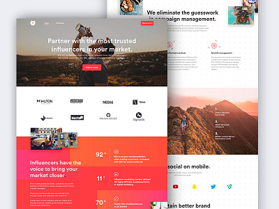 Influencee Homepage colour desktop gradient home influence landing me mobile ui ux