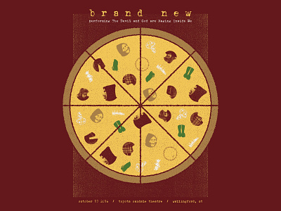 Brand New - Silkscreen Poster brand new concert devil and god gig poster indie pizza poster show silkscreen vintage