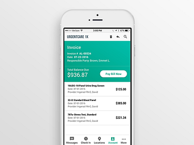 Pay your bills design healthcare ui ux wip