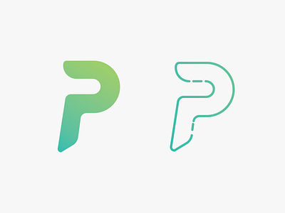 Cutting room floor P's branding design gradient interactive logo typography