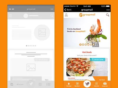 Groupmall Wechat Wireframes Turn Mockup mobile mockup ui ux wechat wireframes