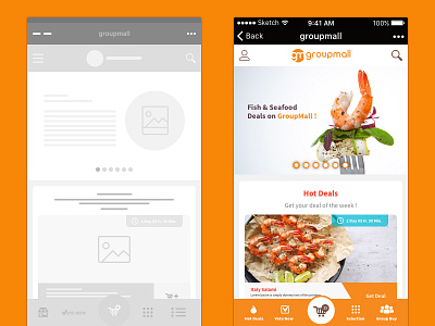 Groupmall Wechat Wireframes Turn Mockup mobile mockup ui ux wechat wireframes