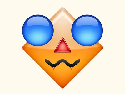 Kid Pix Vamp emoji face kid pix style shapes vampire