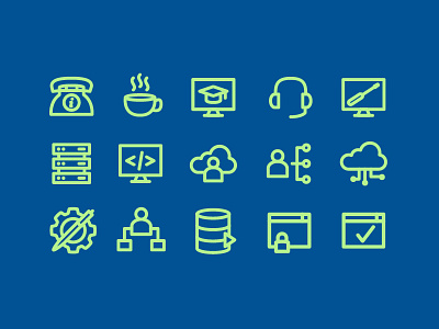 IT Icons computer data developer engineer icons illustration information logo network technology