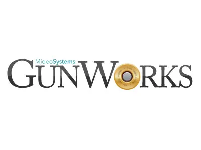 Gun Works Logo brand branding clean gun icon logo simple