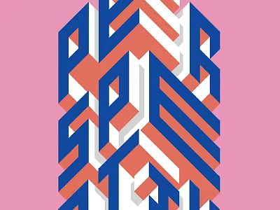 Perspective 3d custom iso isometric lettering shadow type typography