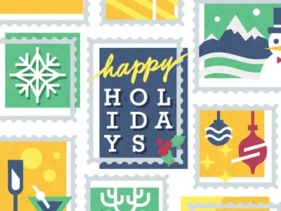 More Holiday! holiday icons ornaments postage stamp snowflake stamp winter