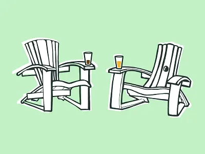 Drinking Buddies chairs craft beer drinking illustration pints relaxation