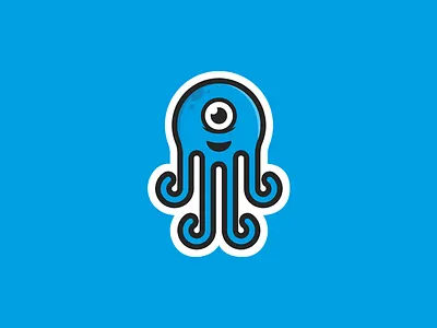 Octopus app blue character icon illustration invite ios octopus ui ux