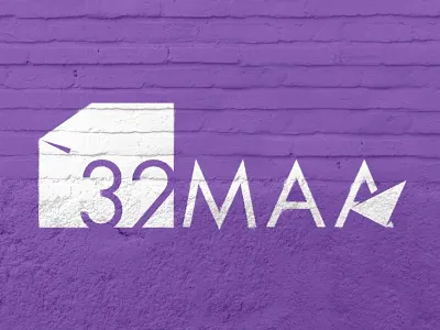 Logo design for 32MAA branding clean design flat futura logo logotype shadow typography